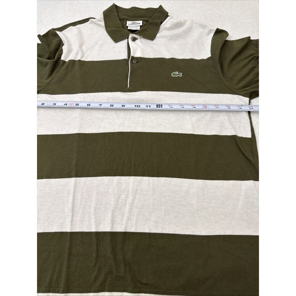 Izod Lacoste Shirt Vintage Mens Large Green White Short Sleeve Polo Retro Preppy - Picture 5 of 11